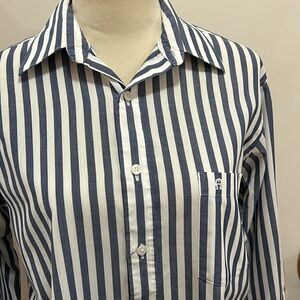 Vintage blue and white button down Etienne Aigner